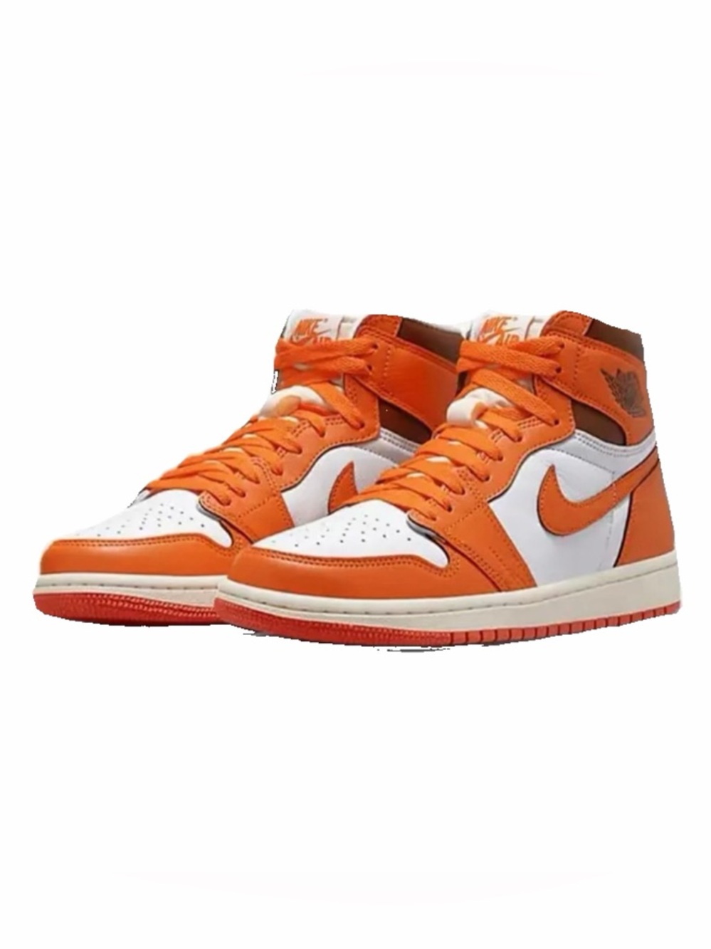Nike Orange and White High-Top Sneakers